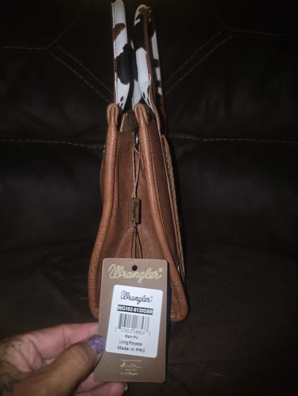 Wrangler Brown & White Cowhide-conceal/carry Purse